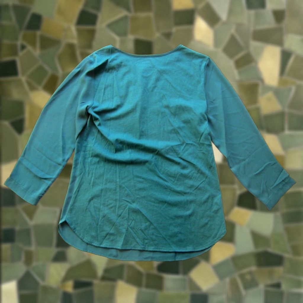 Van Heusen NWT Van Heusen Green 3/4 Sleeve Round Neck Tunic Blouse Woman XXS Size XXS / US 00 / IT 34 - 1 Thumbnail
