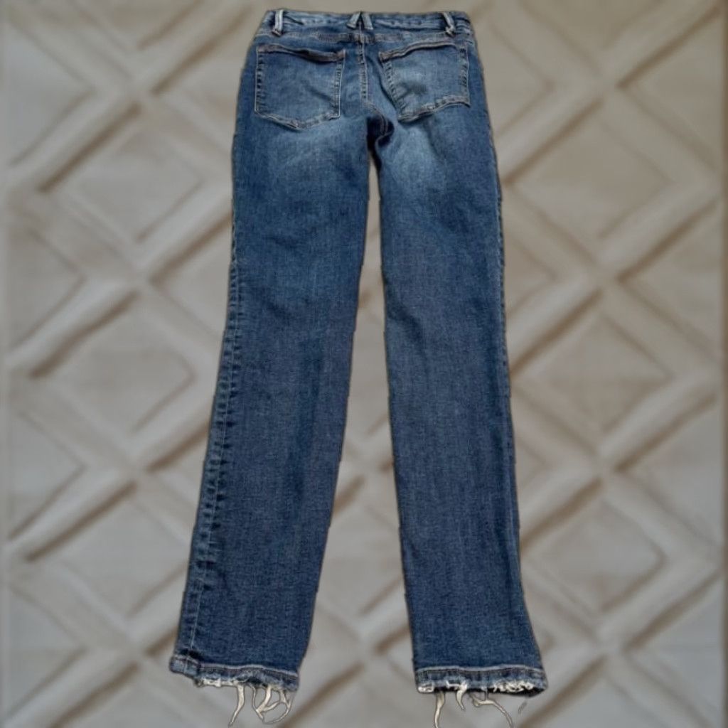 Good American Good American Jeans Blue Denim Button Fly High Rise Skinny 2/26 5-Pocket Stretch Women's Regular Inseam 28 in Waist 24 in Medium Wash City Streetwear Size 26" / US 2 / IT 38 - 1 Thumbnail
