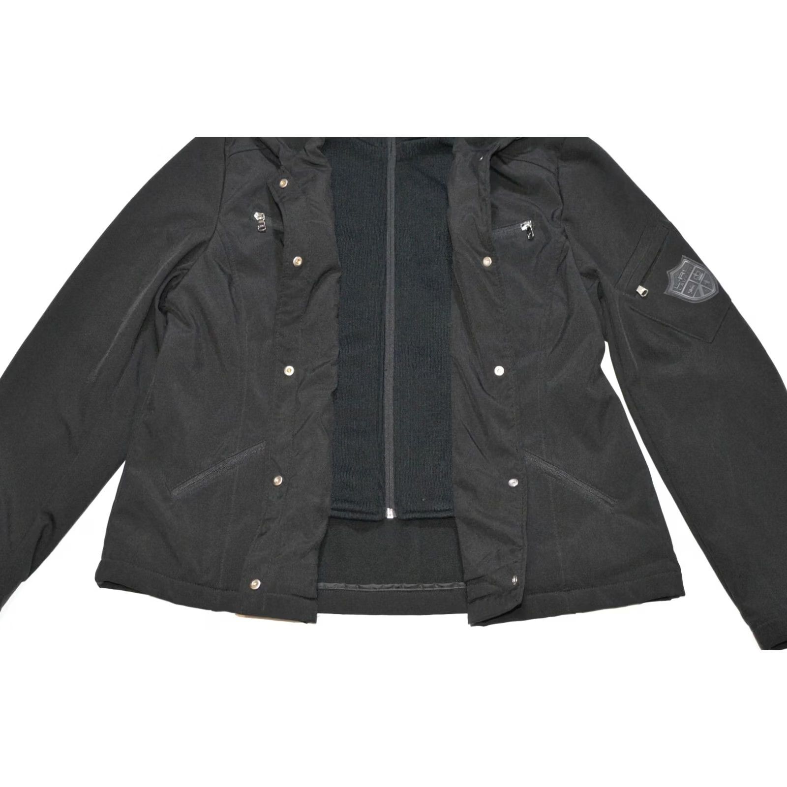 Ralph Lauren Wmns LRL Lauren Ralph Lauren Softshell Jacket XL Black Jersey Windbreaker Jacket Womens Velcro? Size XL / US 12-14 / IT 48-50 - 3 Thumbnail