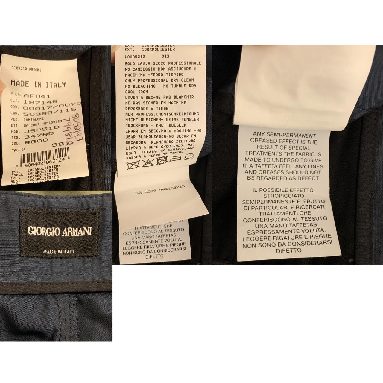 Giorgio Armani Iridescent Blue Taffeta Nylon Ski Pants-style Wide Trousers Size US 38 / EU 54 - 2 Thumbnail
