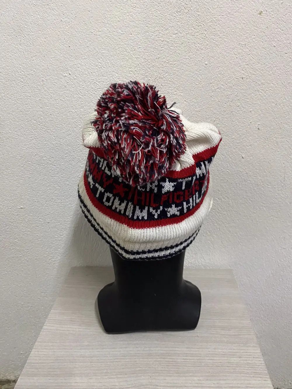 Tommy Hilfiger × Vintage Tommy Hilfiger Bobble Beanie Hat Size ONE SIZE - 4 Thumbnail