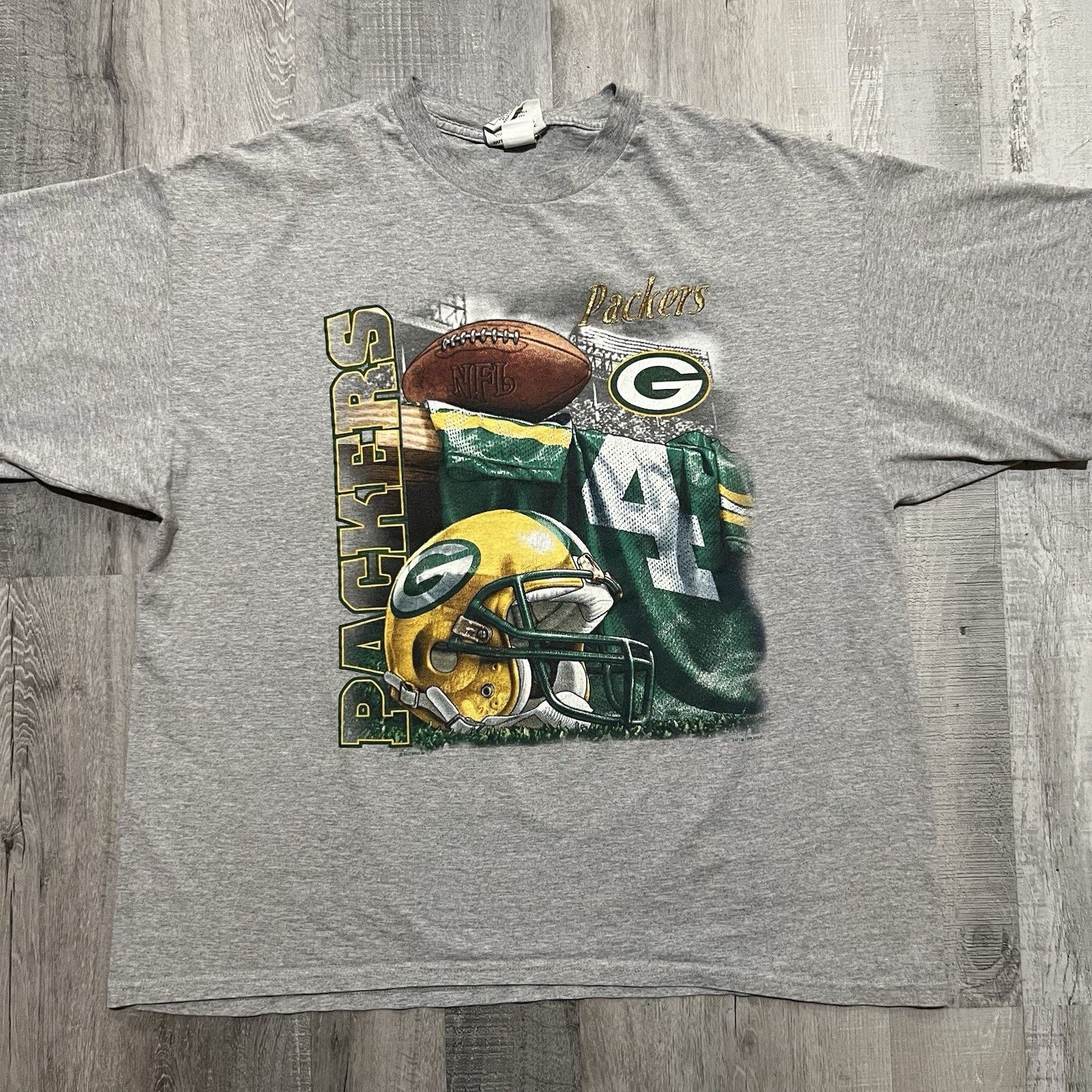 Lee VTG Green Bay Packers Grey 1998 NFL Football T Shirt 2XL Size US XXL / EU 58 / 5 - 1 Thumbnail