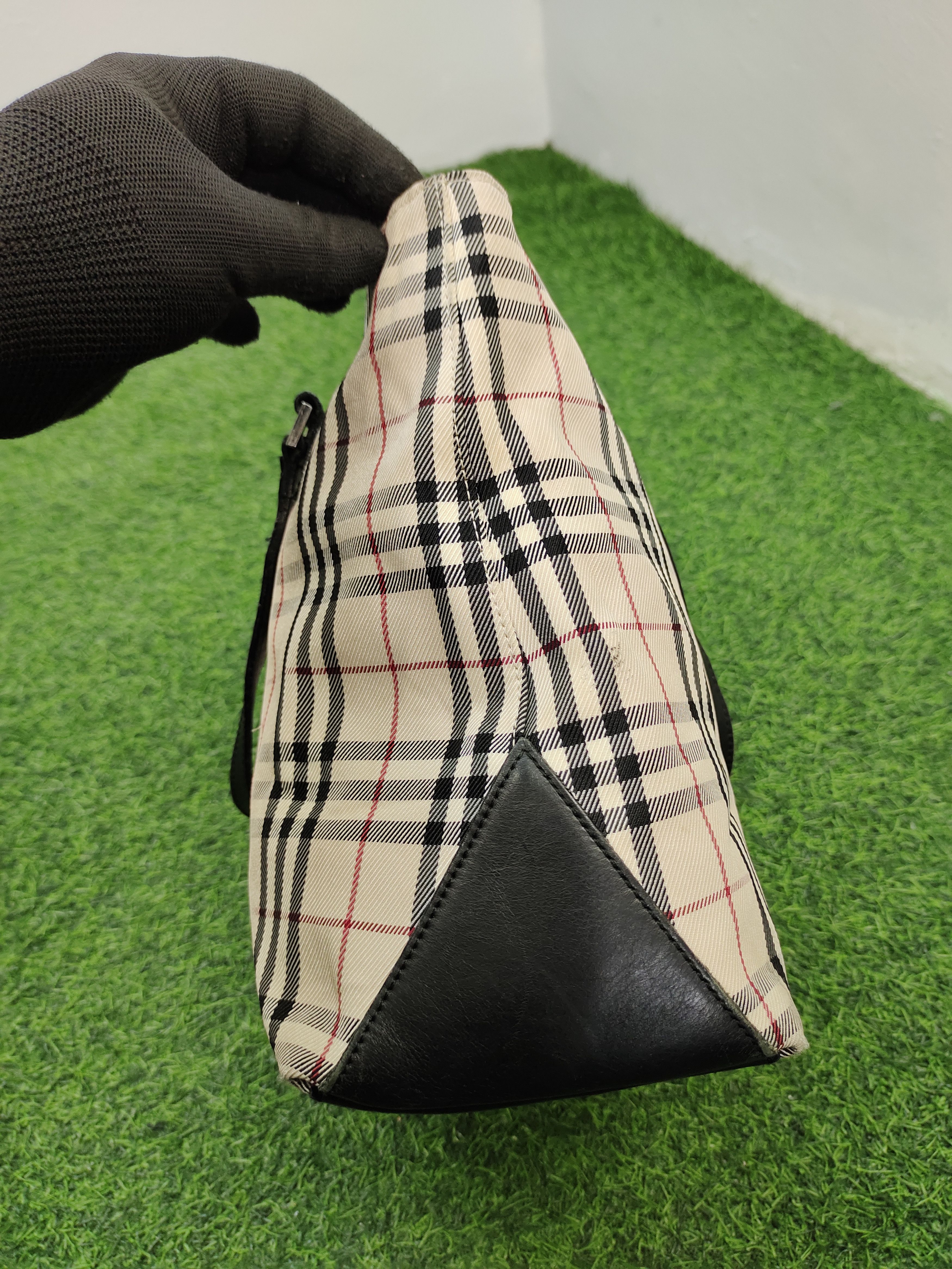 Burberry Burberry Blue Label Nova Check Cotton Mix Leather Tote Bag Size ONE SIZE - 11 Thumbnail