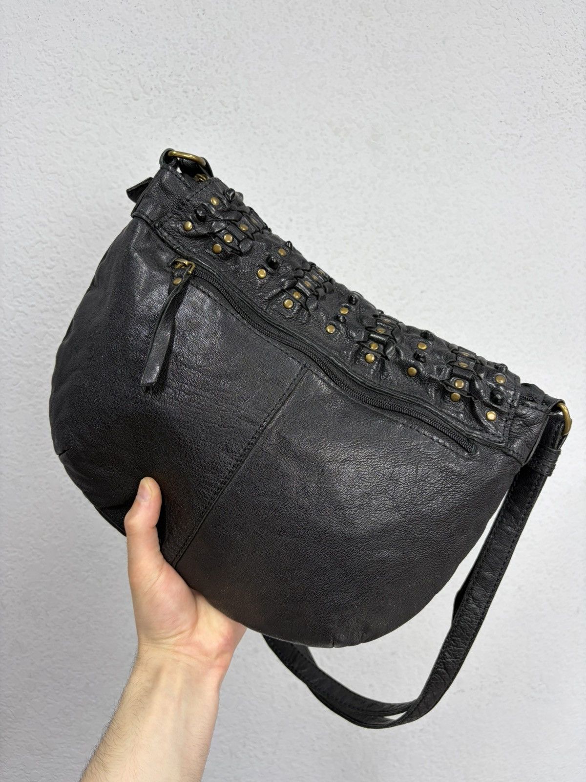 KMRii Vintage Studded Leather Shoulder Bag Y2K Punk Grunge Archive Size ONE SIZE - 12 Thumbnail