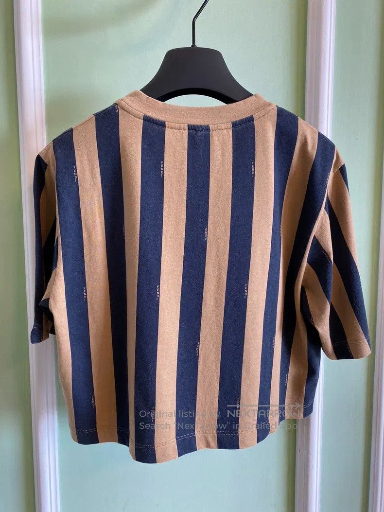 Fendi Fendi Color Blocked Striped Letter Logo Short Sleeve Size M / US 6-8 / IT 42-44 - 4 Thumbnail