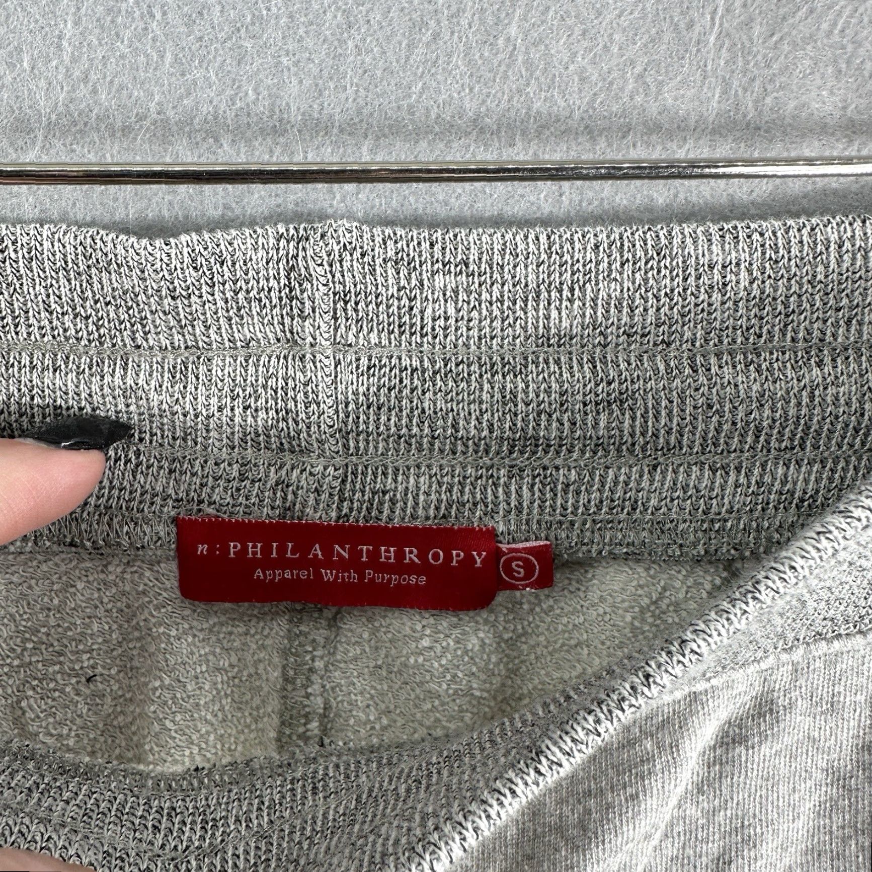 Vintage n: Philanthropy Jogger Pants Womens S Gray Preppy Style Tapered Pockets Tie Waist Size 28" / US 6 / IT 42 - 6 Thumbnail