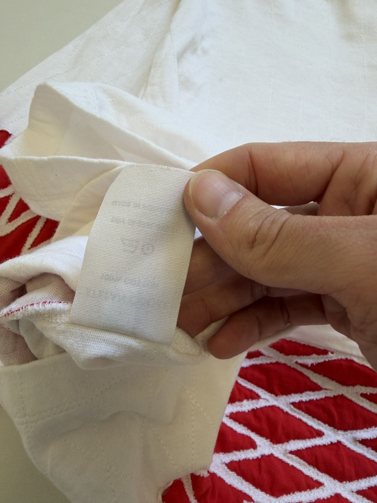 Stefan Cooke White/Red Cotton ‘Slashed’ Rugby Shirt Size US M / EU 48-50 / 2 - 12 Thumbnail