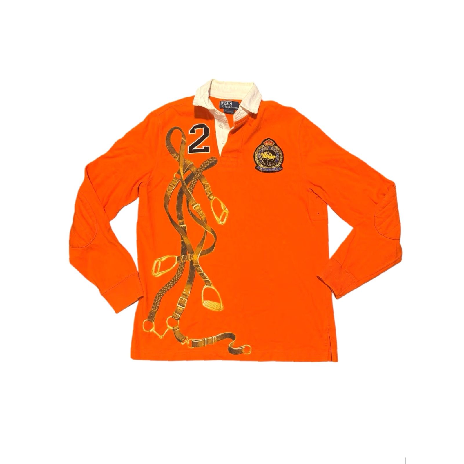 Polo Ralph Lauren Polo Ralph Lauren Equestrian Polo Men Pullover Orange Long Sleeve Size M Embroidered Vintage Size US M / EU 48-50 / 2 - 2 Thumbnail