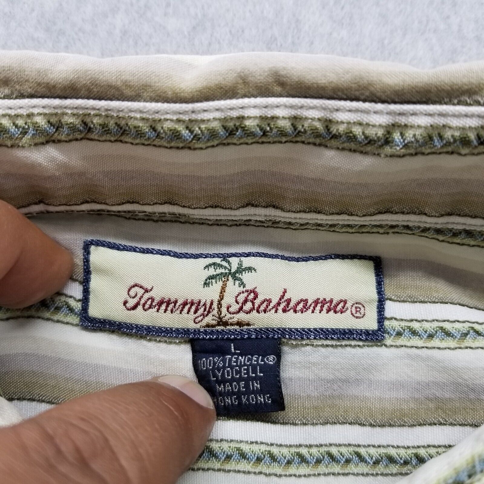 Tommy Bahama Tommy Bahama Shirt Men Large Striped Button Up Long Sleeve Size US L / EU 52-54 / 3 - 5 Thumbnail