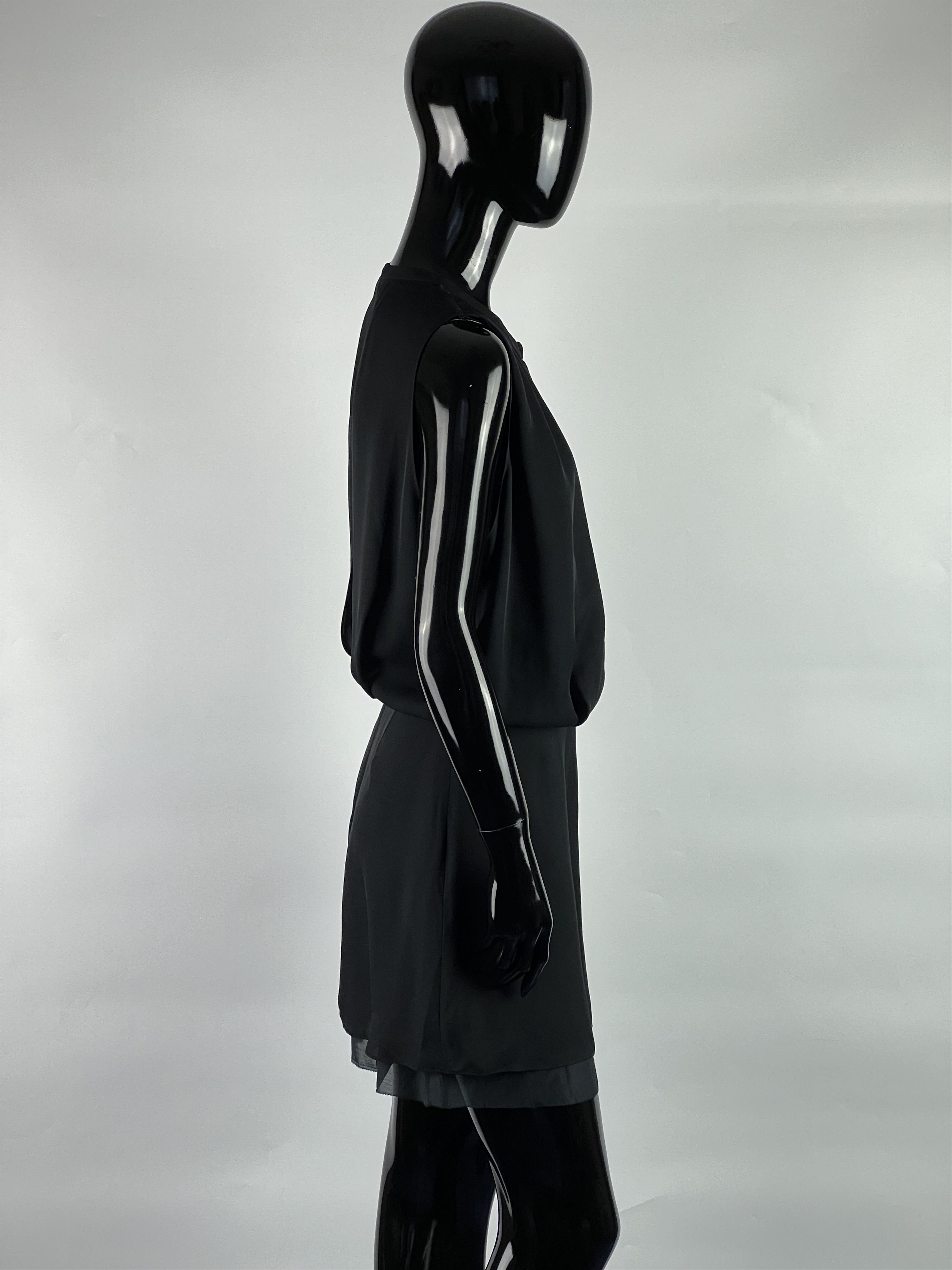 Acne Studios Acne Viscose Silk Black Sleeveless Short Dress Size 34 Size XS / US 0-2 / IT 36-38 - 2 Thumbnail