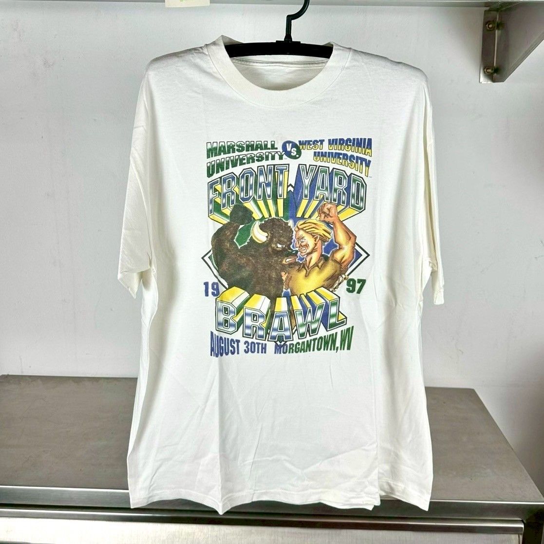 Vintage 1997 Marshall University West Virginia University Brawl Tee Size US XL / EU 56 / 4 - 1 Thumbnail