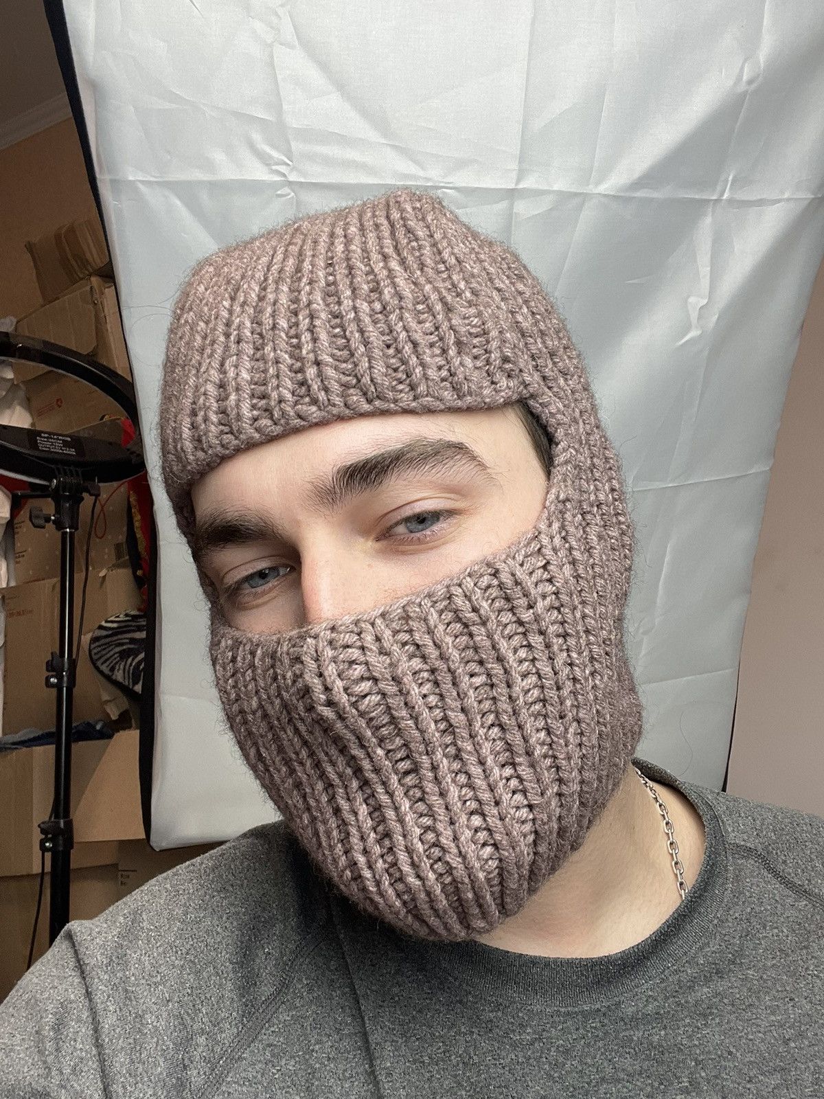 Japanese Brand × Vintage Vintage knit mask balaclava 00s Size ONE SIZE - 2 Thumbnail