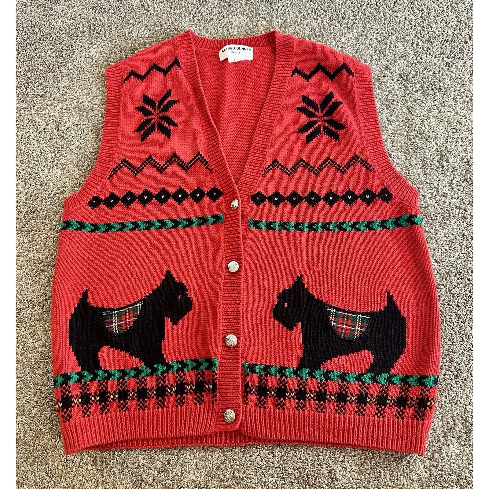 Other Vintage Y2K Sweater Vest Scottie Dog Alfred Dunner Size PM Size M / US 6-8 / IT 42-44 - 1 Thumbnail