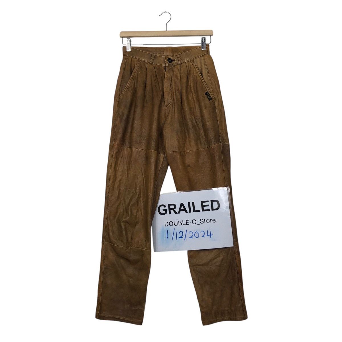 📌Vintage Biker Leather Pants Japan Rich Brown Issey Miyake