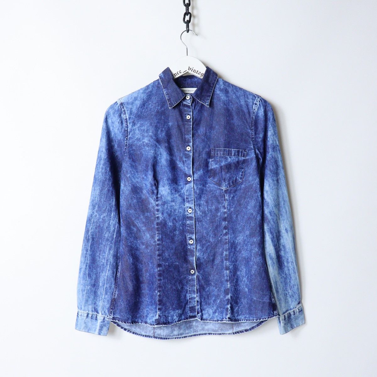 Women’s Pierre Balmain Stone Washed Fitted Shirt Retro Rare