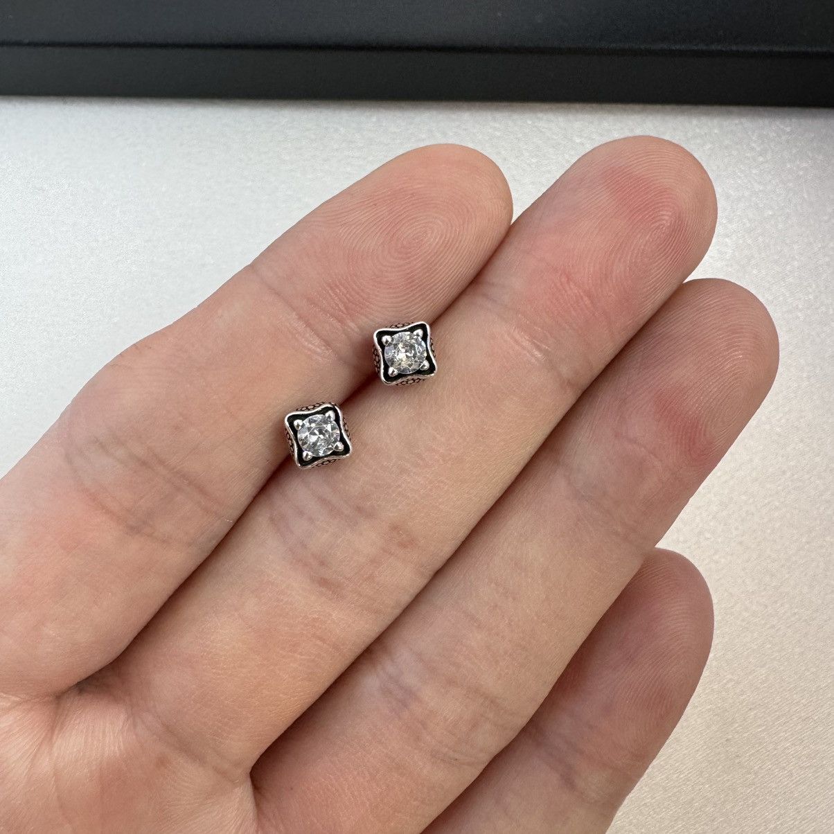 Other CZ 5mm Small Geometric Square Stud Earrings for Men Women Size ONE SIZE - 5 Thumbnail