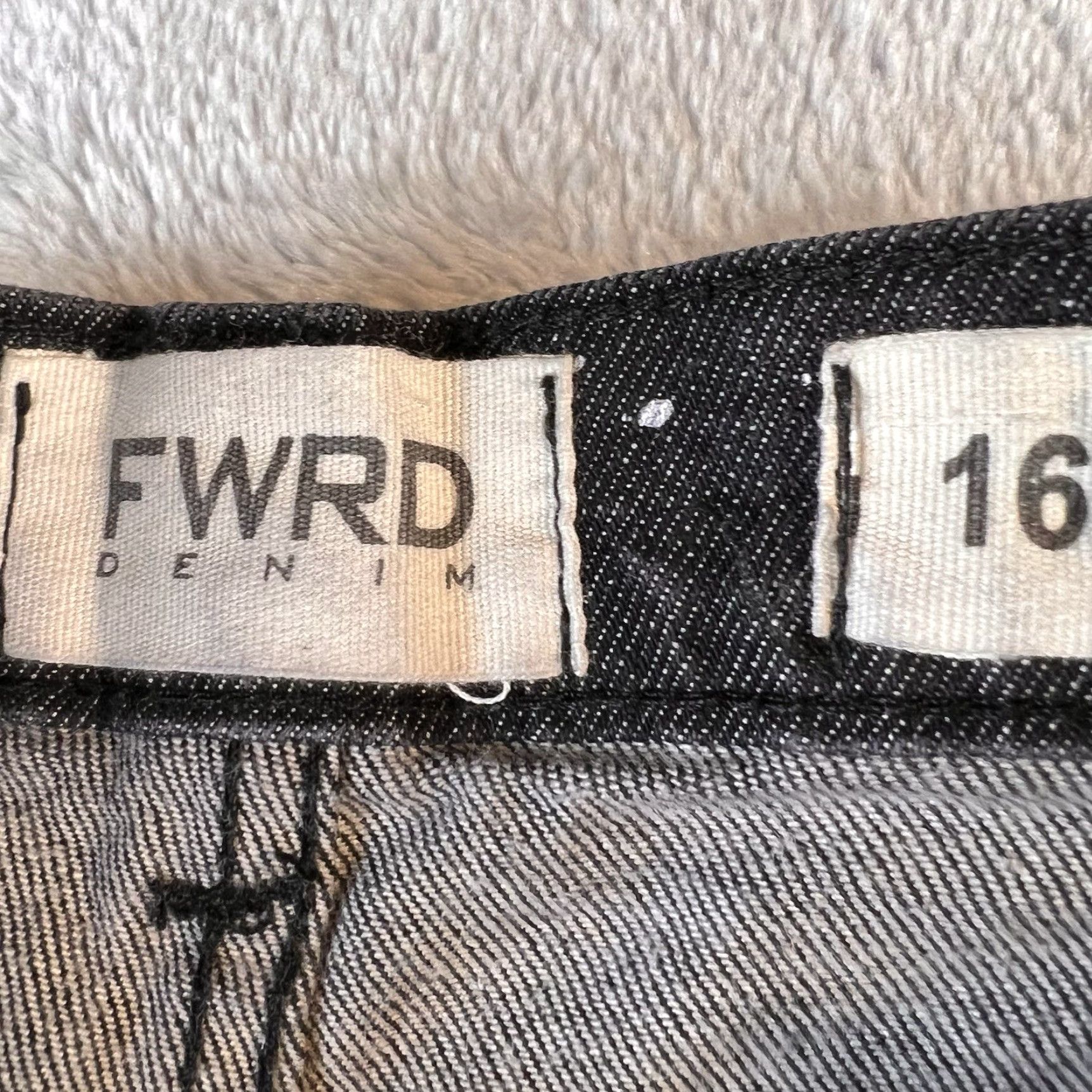 Vintage FWRD Jeans Womens 16 Black White Paint Striped Spot Fade Edgy Rock City Jeans Straight Womens 16 White Rock Spring Summer Winter Fall Size 38" / US 16 / IT 52 - 3 Thumbnail