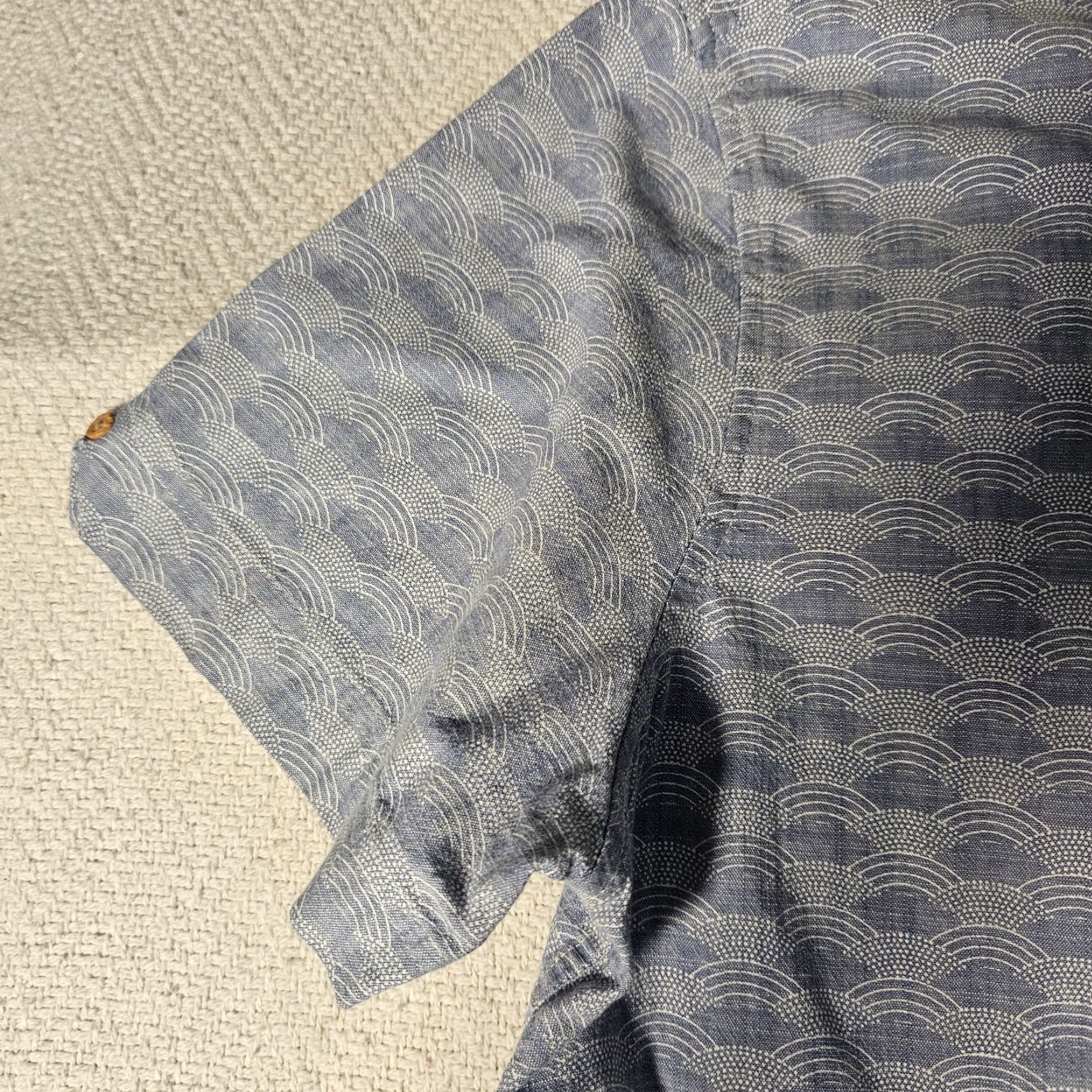 Ben Sherman Ben Sherman Men's Short Sleeve Button-Up Shirt L Blue Geometric Pattern Casual Summer Size US L / EU 52-54 / 3 - 5 Thumbnail