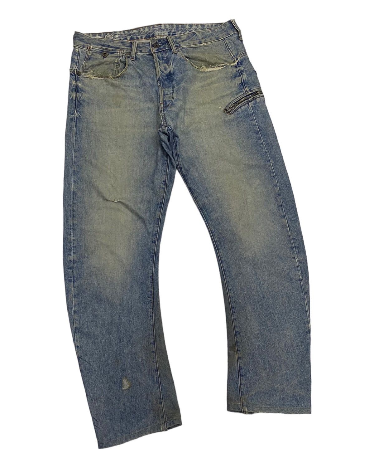 G-Star 🔥G STAR RAW BANANA CURVED TYPE C ZIP THRASHED DISTRESSED Size US 36 / EU 52 - 5 Thumbnail
