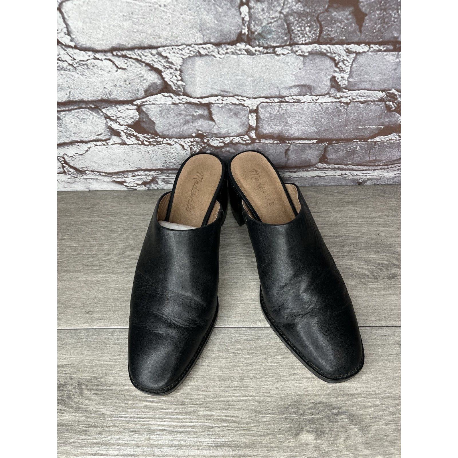 Madewell Madewell Black Leather THE HARPER Mules Slip On Clogs Heels Size US 8.5 / IT 38.5 - 12 Thumbnail