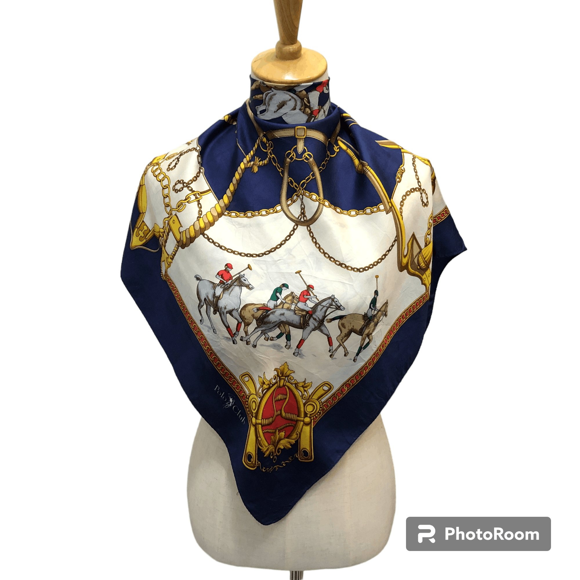 Japanese Brand Polo Club Luxury Silk Scarf M1307 Size ONE SIZE - 1 Thumbnail