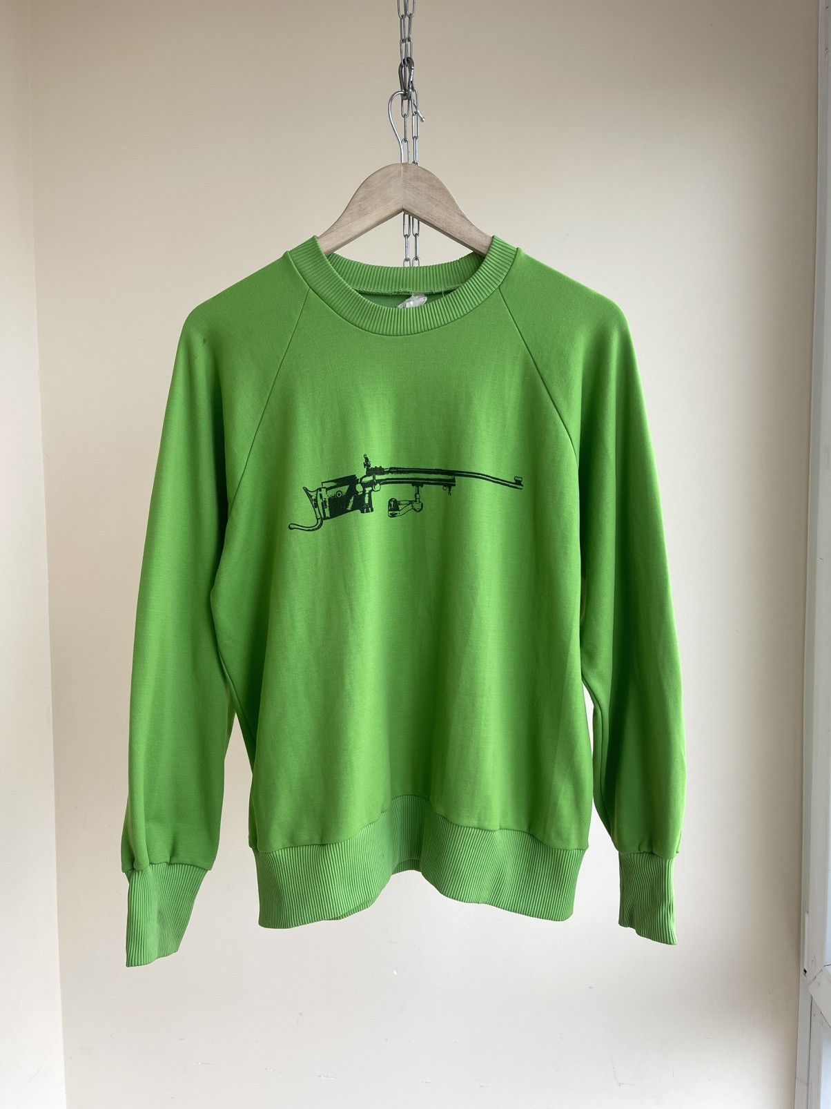Vintage Antique Gun Print Raglan Sweatshirt Format 60s 70s Helanca Size US M / EU 48-50 / 2 - 1 Thumbnail