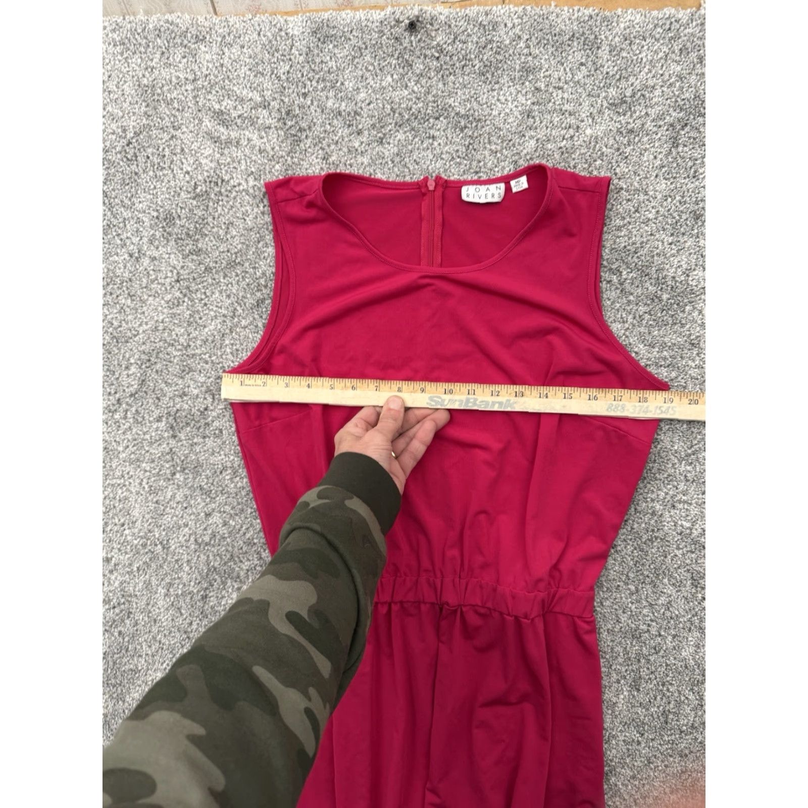 Vintage Joan Rivers Maxi Dress Womens Medium Petite Pink Solid Sleeveless Round Neck Zip Long Formal Wedding Evening Wear Office Size M / US 6-8 / IT 42-44 - 7 Thumbnail