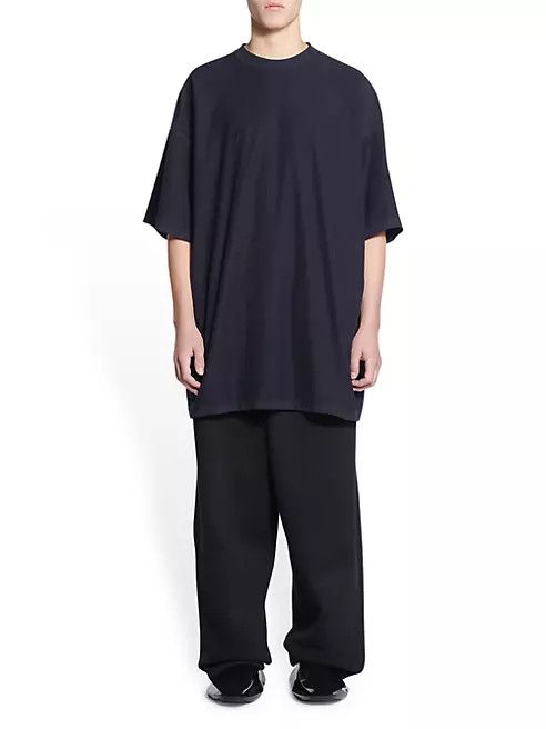 Balenciaga o1in1g1024 Tab T-Shirt Oversized in Overdyed Black Size US XL / EU 56 / 4 - 2 Thumbnail