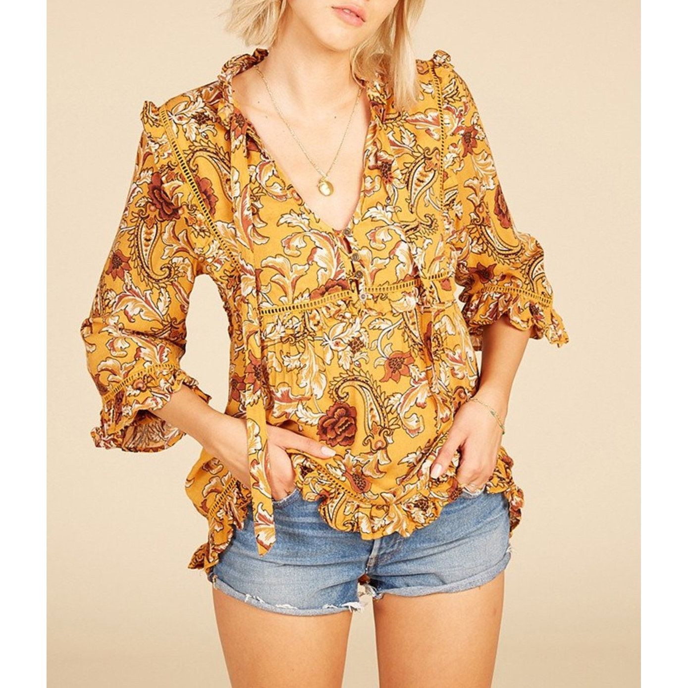 Spell Spell Etienne Blouse in Sienna Size S / US 4 / IT 40 - 1 Thumbnail