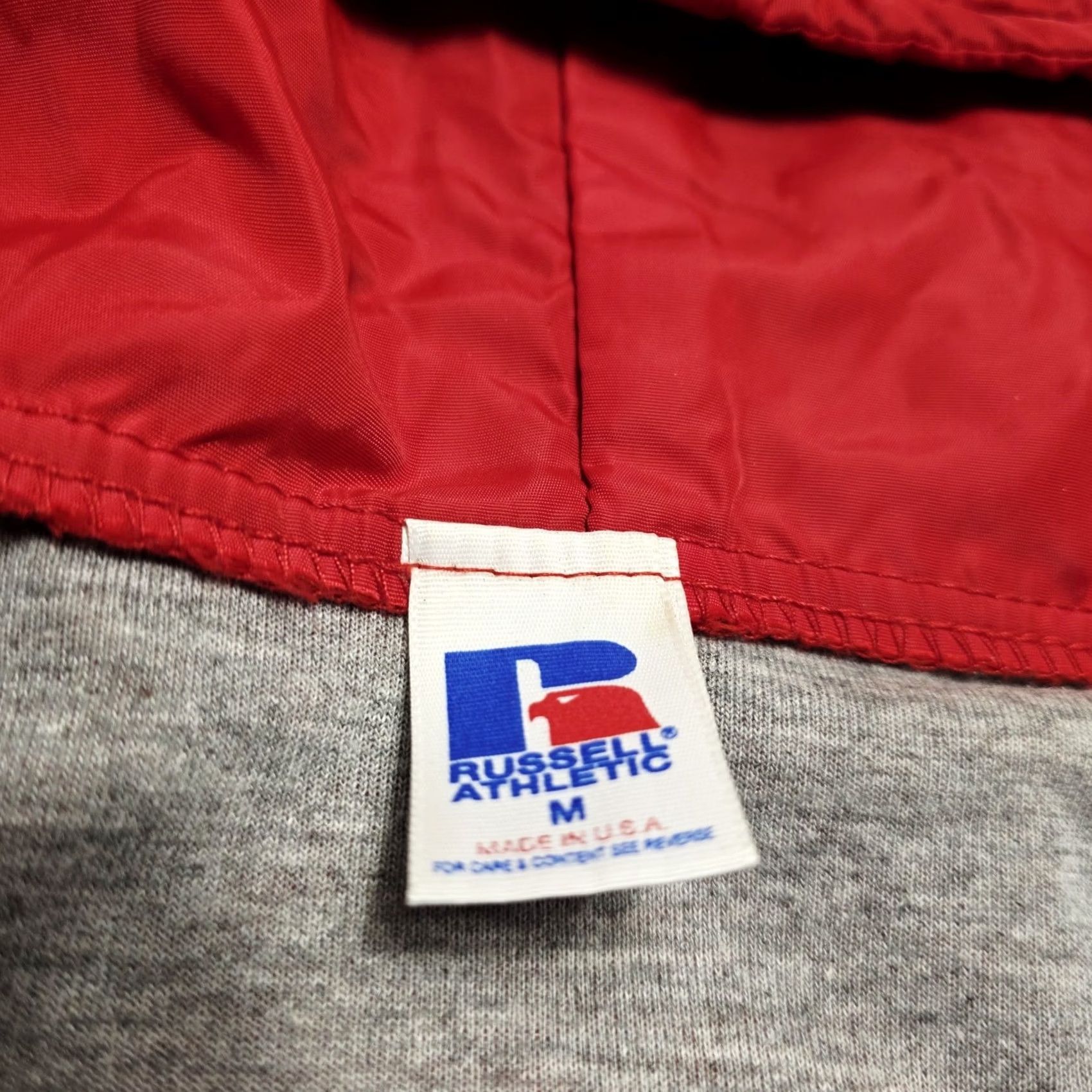 Russell Athletic VINTAGE Russell Athletic Pullover Windbreaker Jacket M Red Mens 90s USA Made Athletic Style arrowed Size US M / EU 48-50 / 2 - 6 Thumbnail