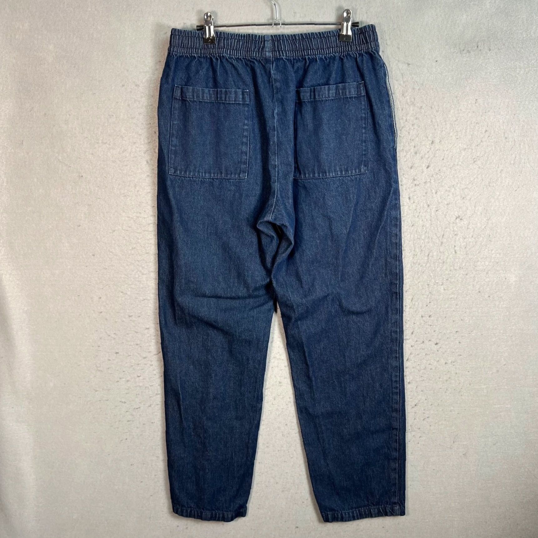 Muji VINTAGE Muji Men’s Small Relaxed Fit Denim Jogger Pants Blue Elastic Waist Casual Size US 29 - 2 Thumbnail