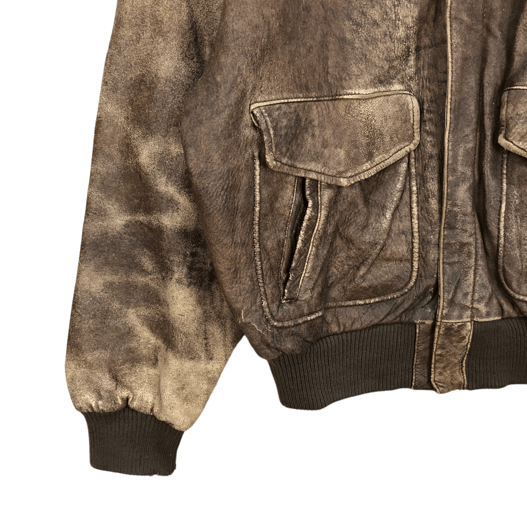 Avirex VINTAGE 80' DRAWING MAP AVIREX LEATHER A2 JACKET #5271-182 Size US M / EU 48-50 / 2 - 4 Thumbnail