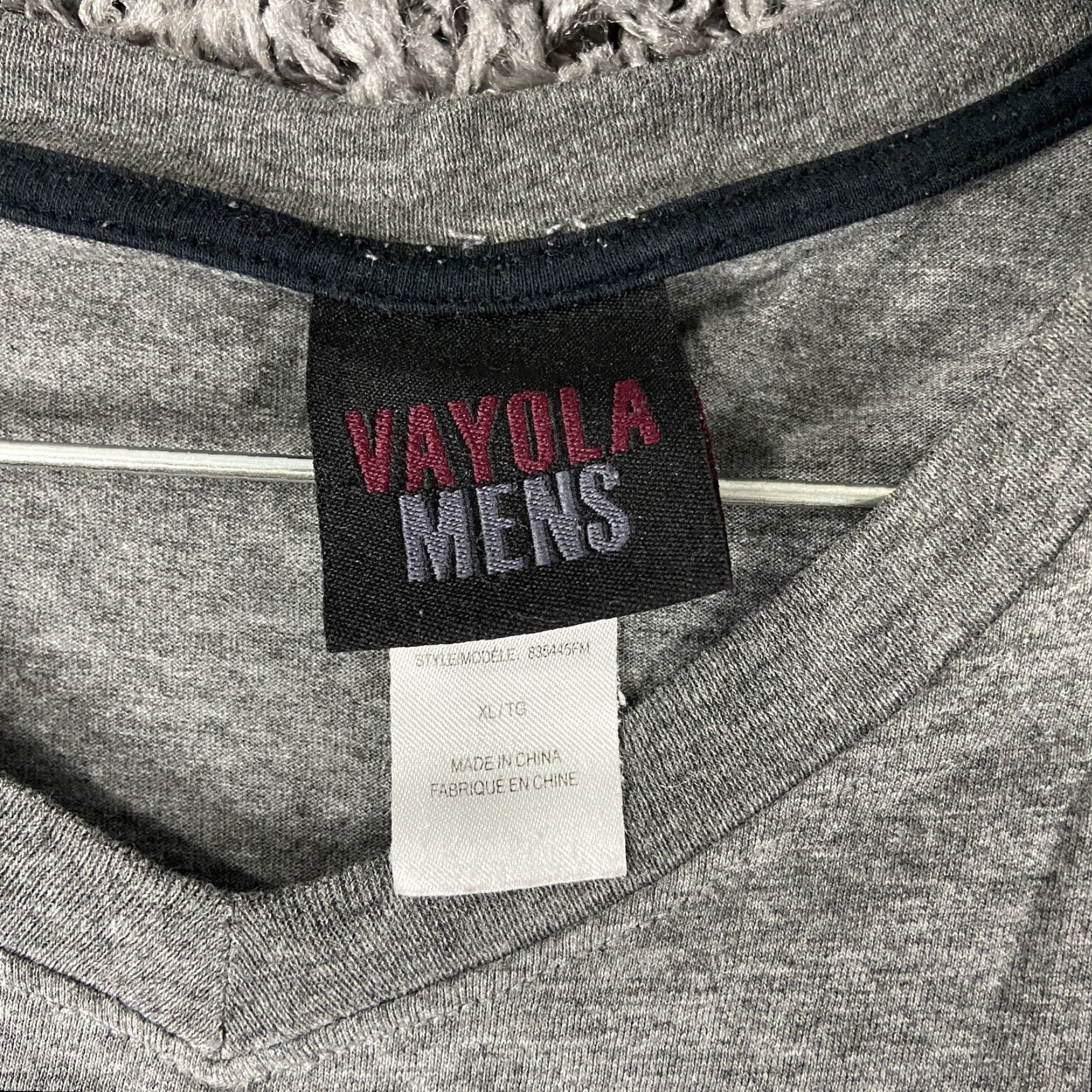 Vintage Vayola Men’s Long Sleeve V-Neck T-Shirt, Gray, XL Size US XL / EU 56 / 4 - 5 Thumbnail