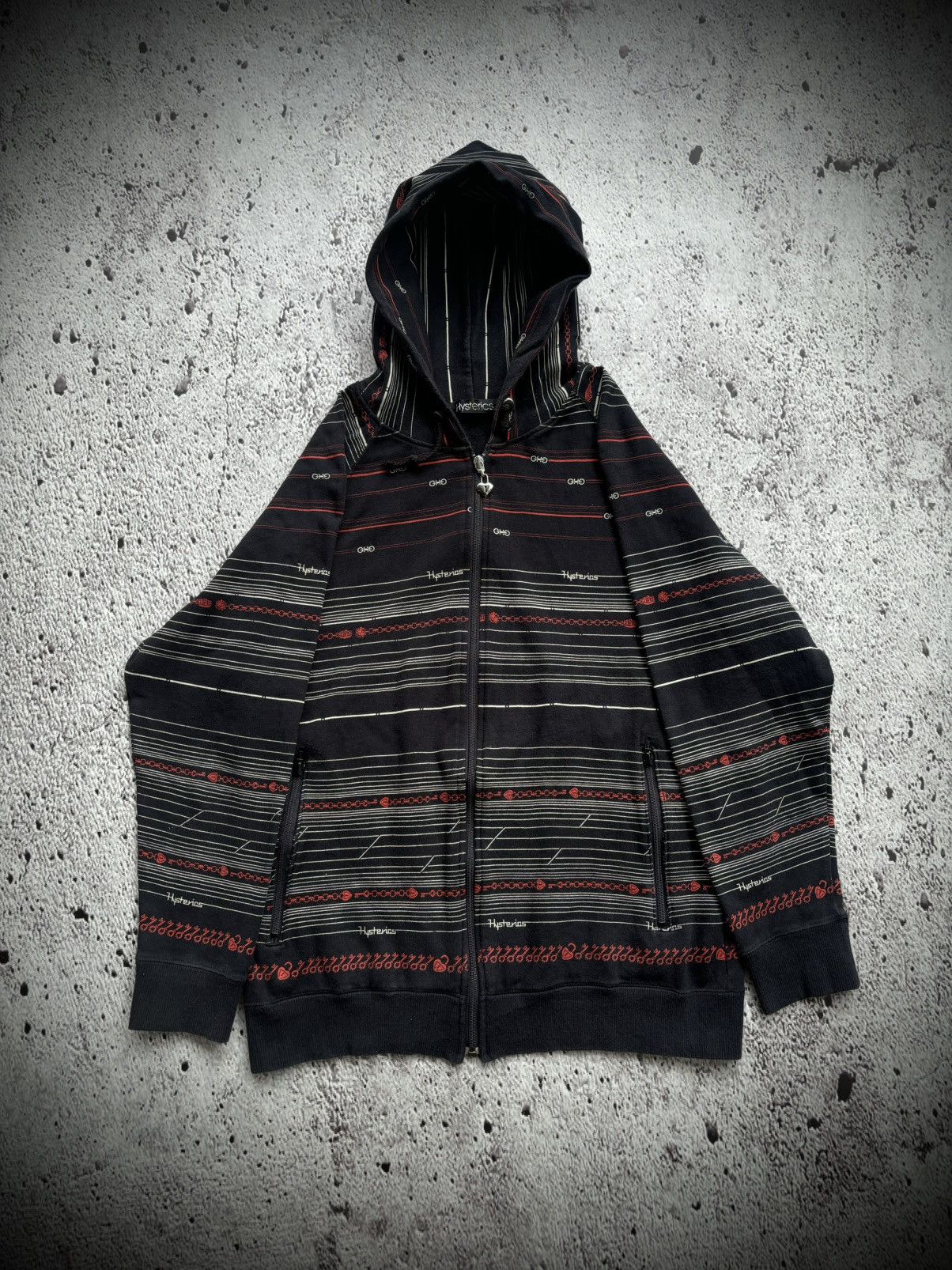 Hysteric Glamour Hysteric glamour Stripe Zip Hoodie Size US M / EU 48-50 / 2 - 1 Thumbnail