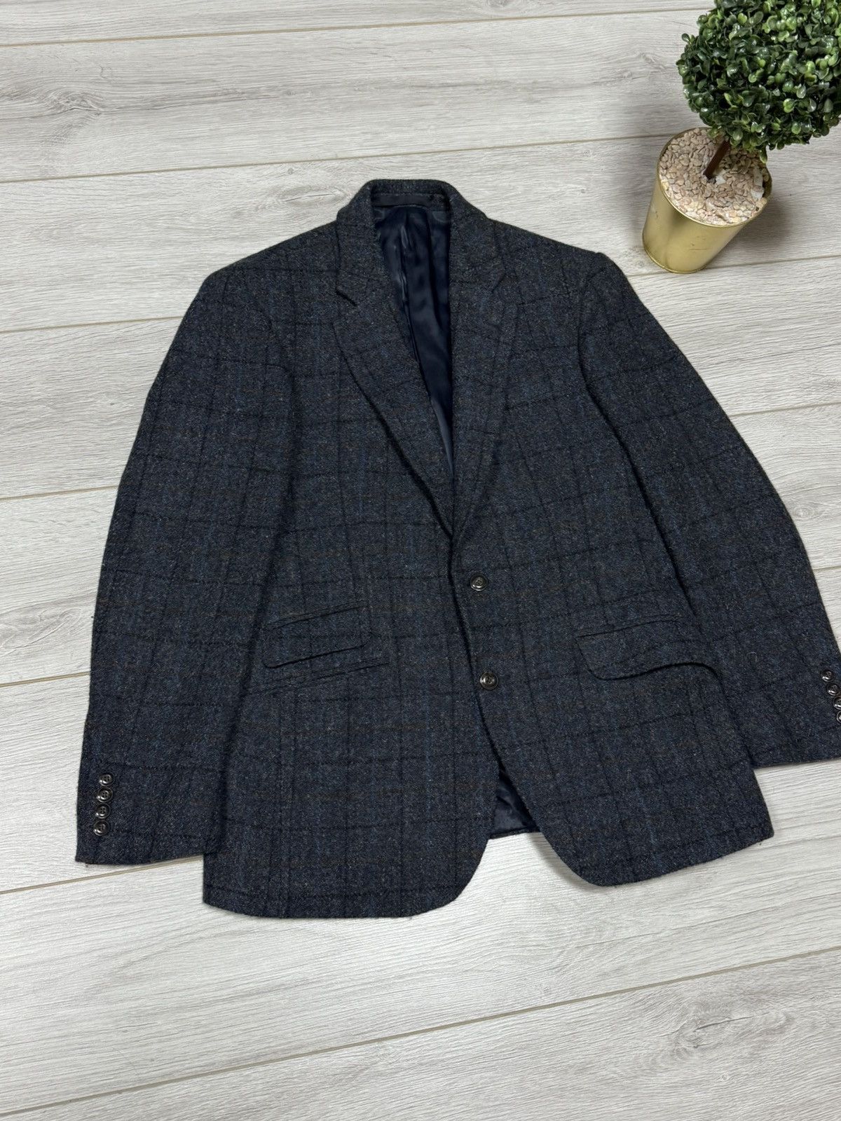 Harris Tweed M&S Harris Tweed D grey mix Coat Blazer Jacket Size US S / EU 44-46 / 1 - 8 Thumbnail