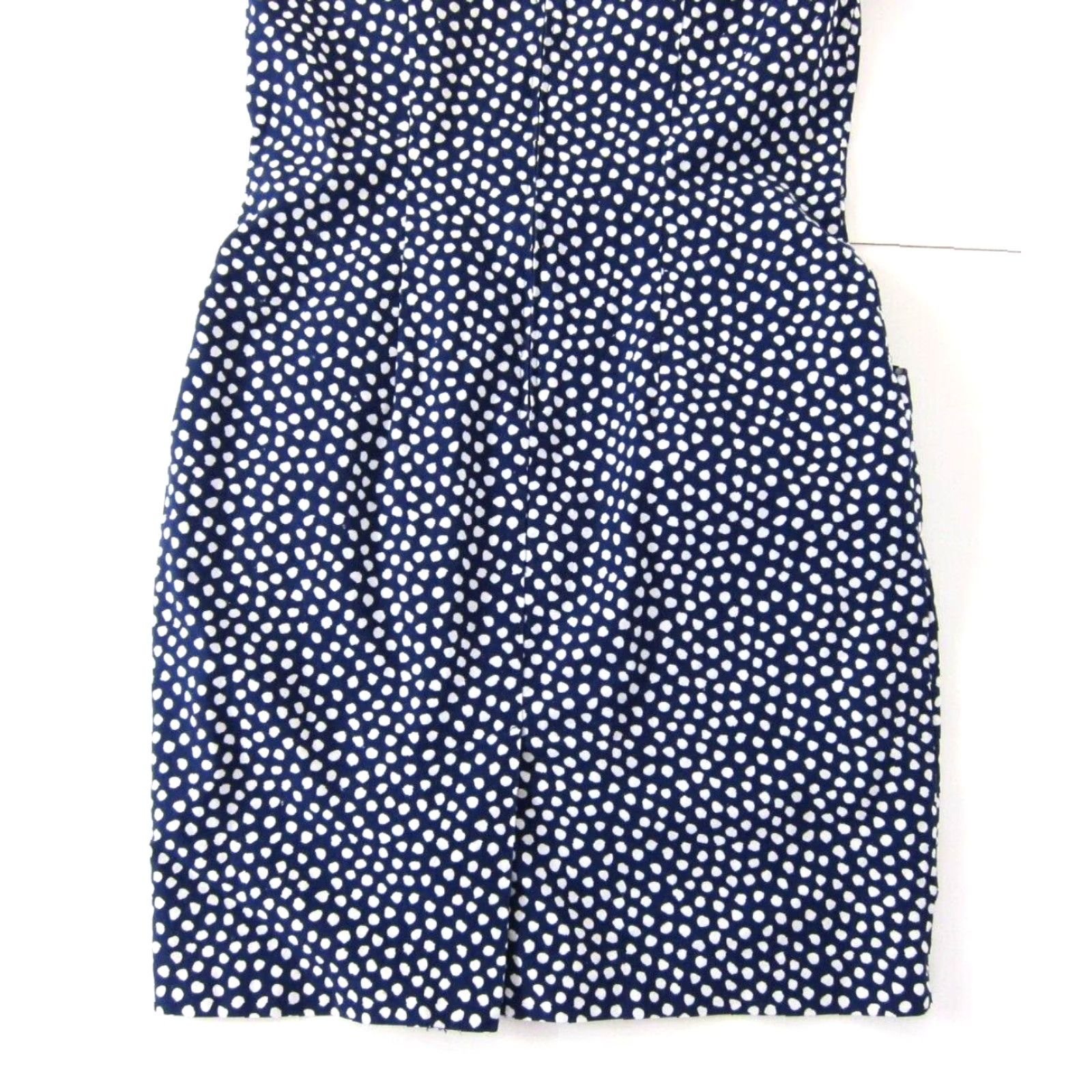 Vintage Vtg Vintage Blue Cotton Blue White Polka Dot Pocket Short Sleeve Smock Dress L Size 36" / US 14 / IT 50 - 6 Thumbnail