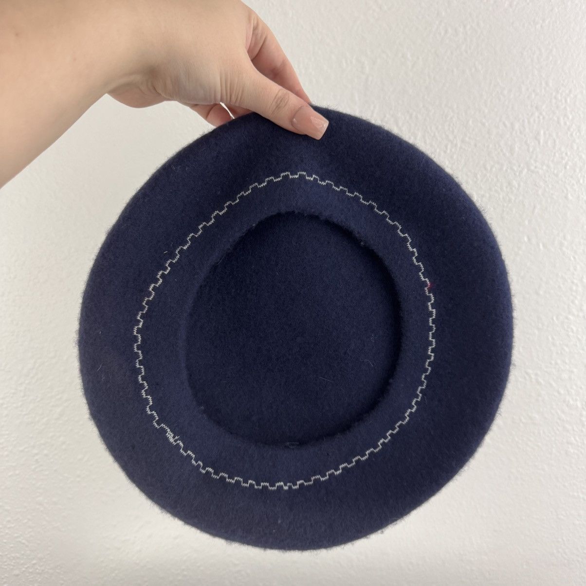 Vintage Vintage 90s Handmade Navy Red Wool Star French Beret Hat Size ONE SIZE - 9 Thumbnail