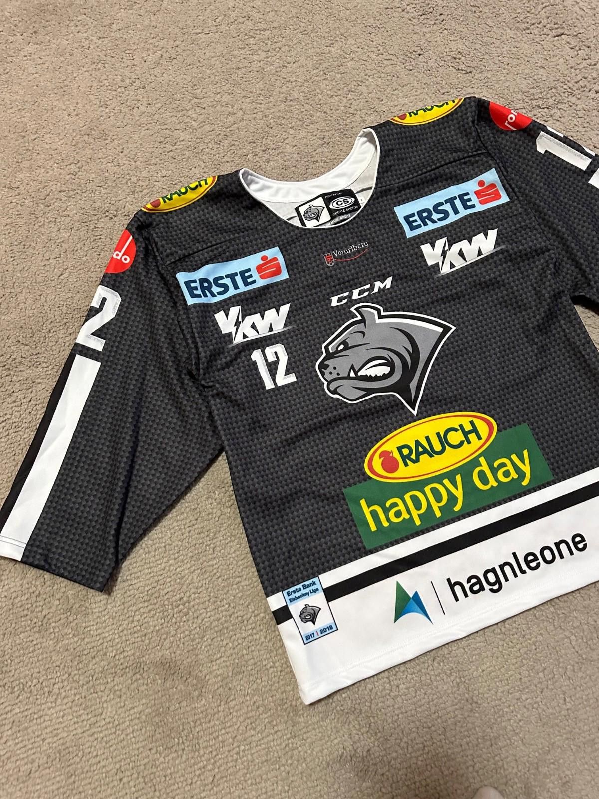 Ccm Dornbirn Bulldogs #12 Vallant 2017/18 Home Ice Hockey Jersey Size US S / EU 44-46 / 1 - 3 Thumbnail