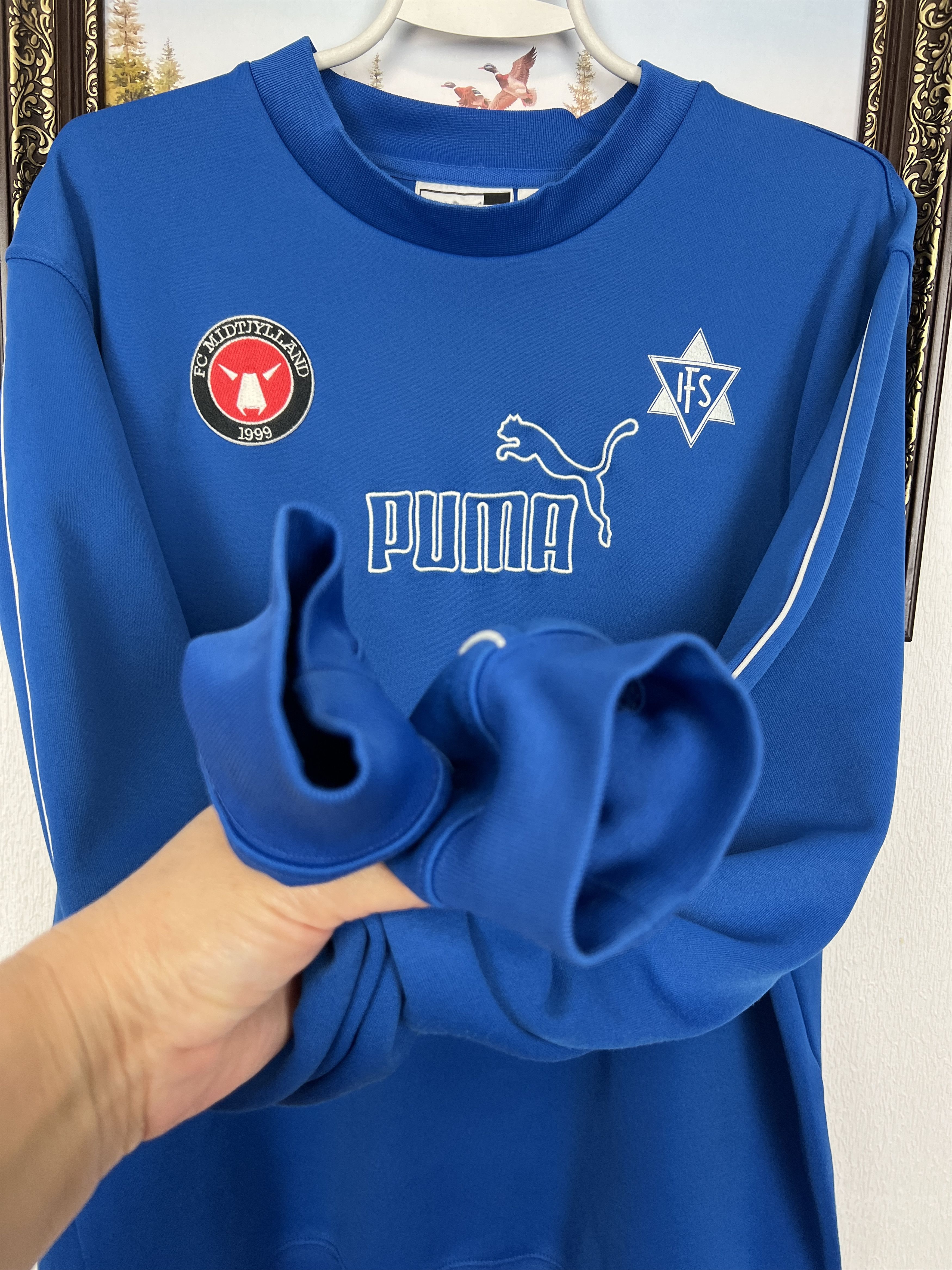 Puma Vintage Puma Midtjylland Football Sweatshirt Blue Soccer Size US XL / EU 56 / 4 - 5 Thumbnail