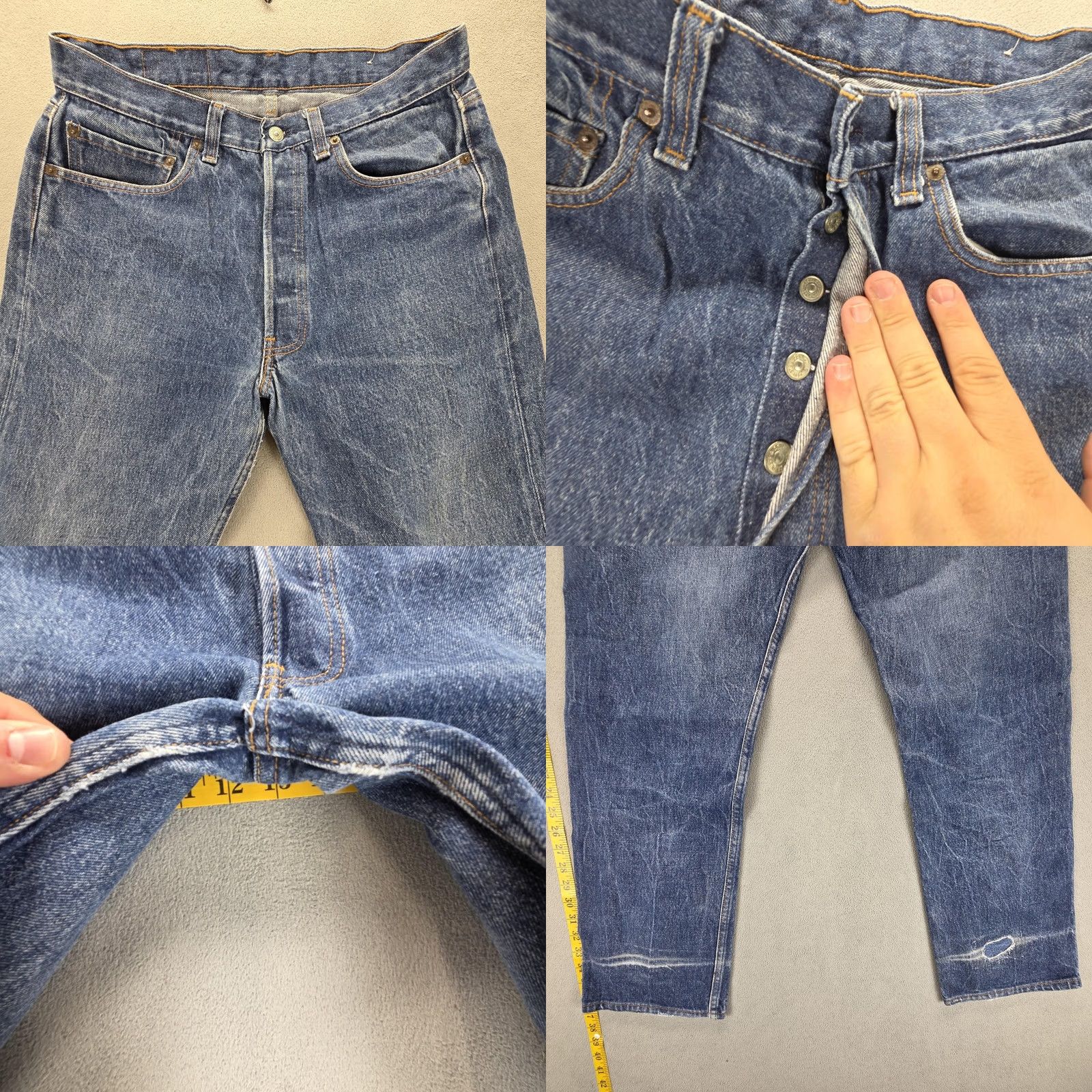 Levi's VTG Levi's 501 Jeans Mens Blue Regular 30x28 Distressed Denim 80s USA Made Button Pockets Logo Vintage Mens Size US 30 / EU 46 - 9 Thumbnail