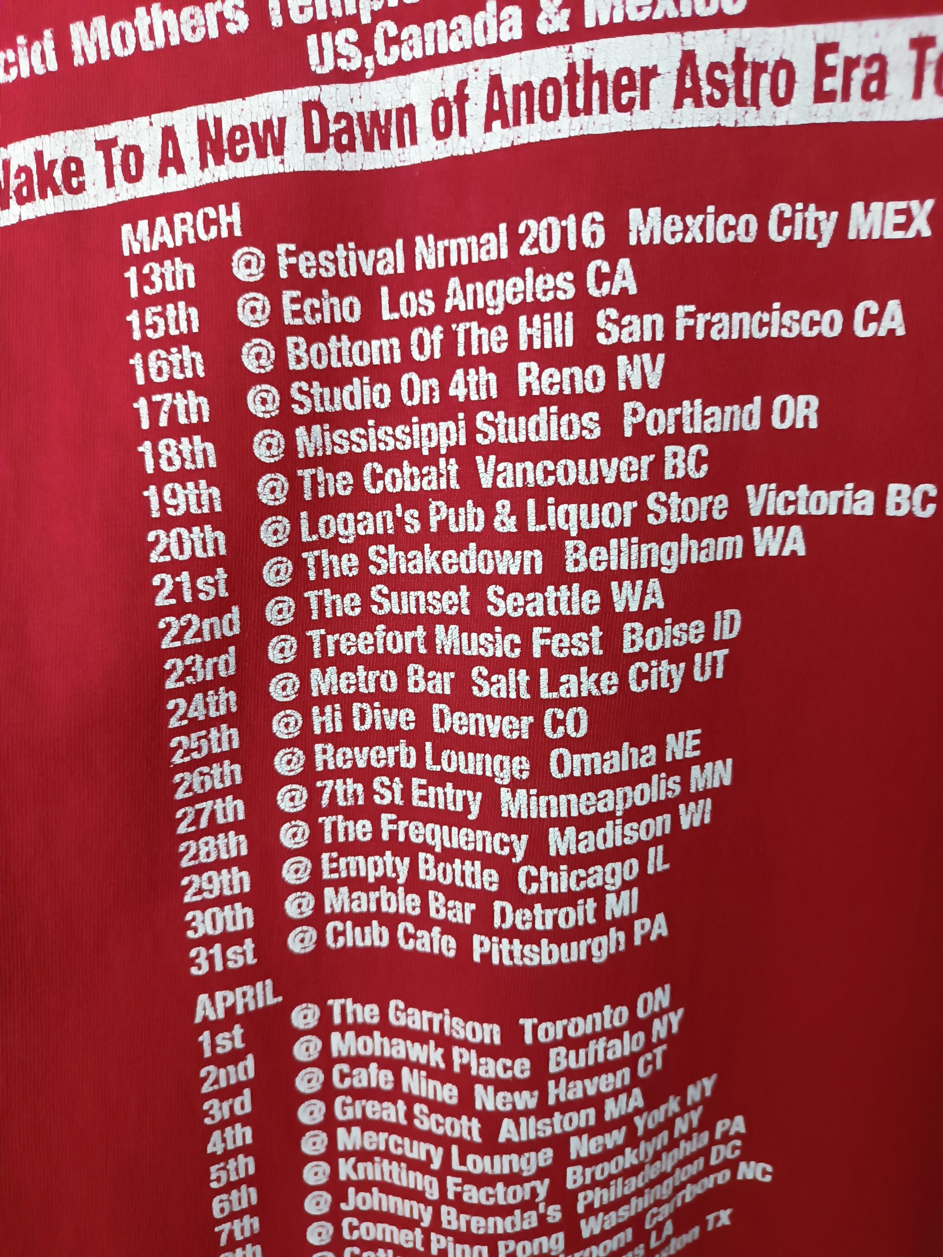 Band Tees VINTAGE 2016 ACID MOTHER TEMPLES TOUR TEE psychedelic tool Size US XL / EU 56 / 4 - 17 Thumbnail