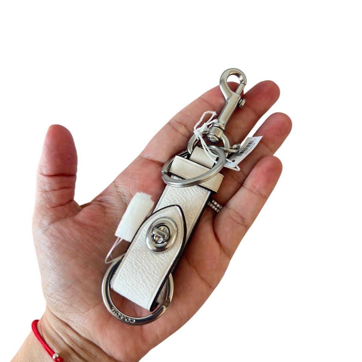 Coach Coach Trigger Snap Bag Charm In Signature Canvas in Chalk Size ONE SIZE - 7 Thumbnail