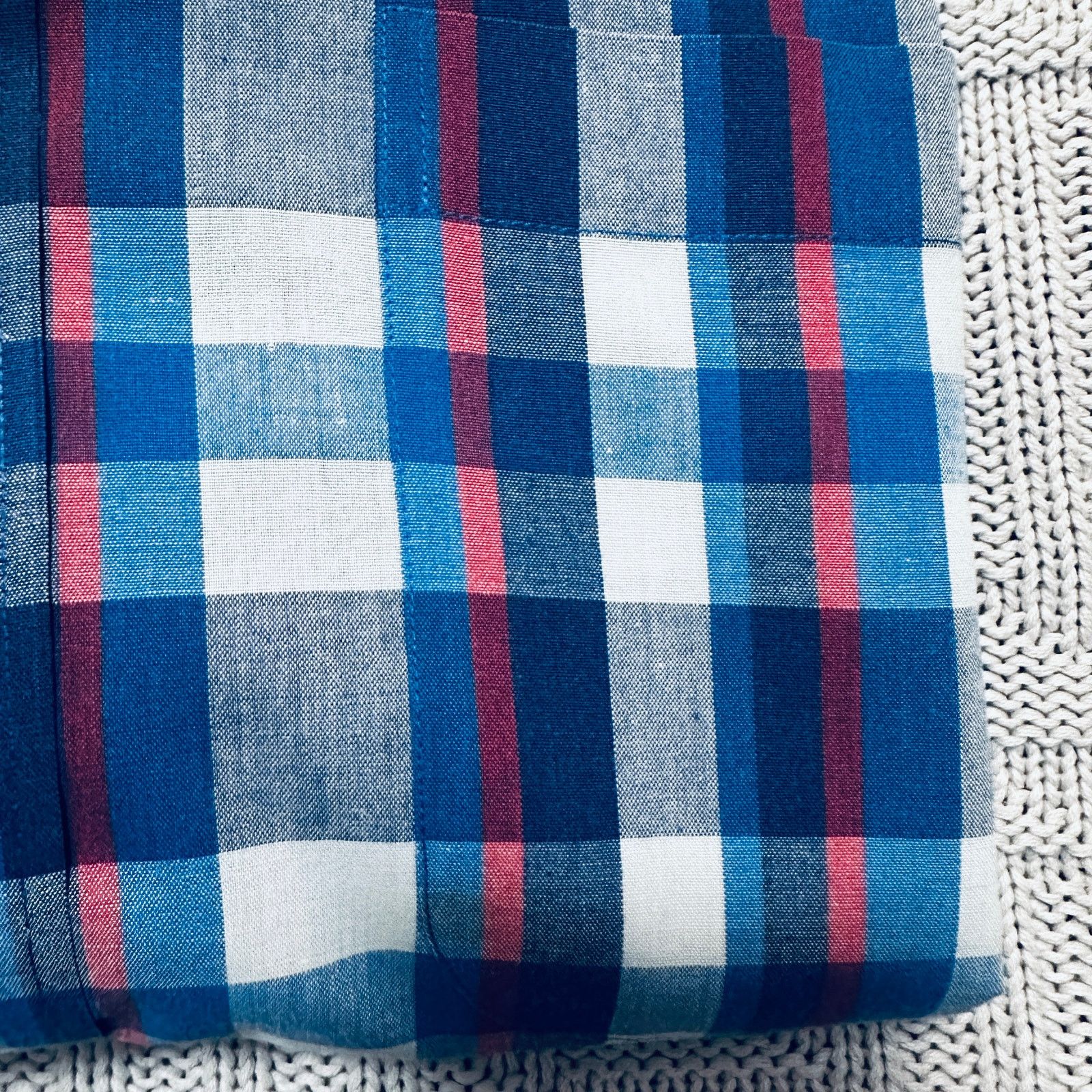 Stanley Blacker Vintage Stanley Blacker blue plaid short sleeve button down Size US L / EU 52-54 / 3 - 4 Thumbnail