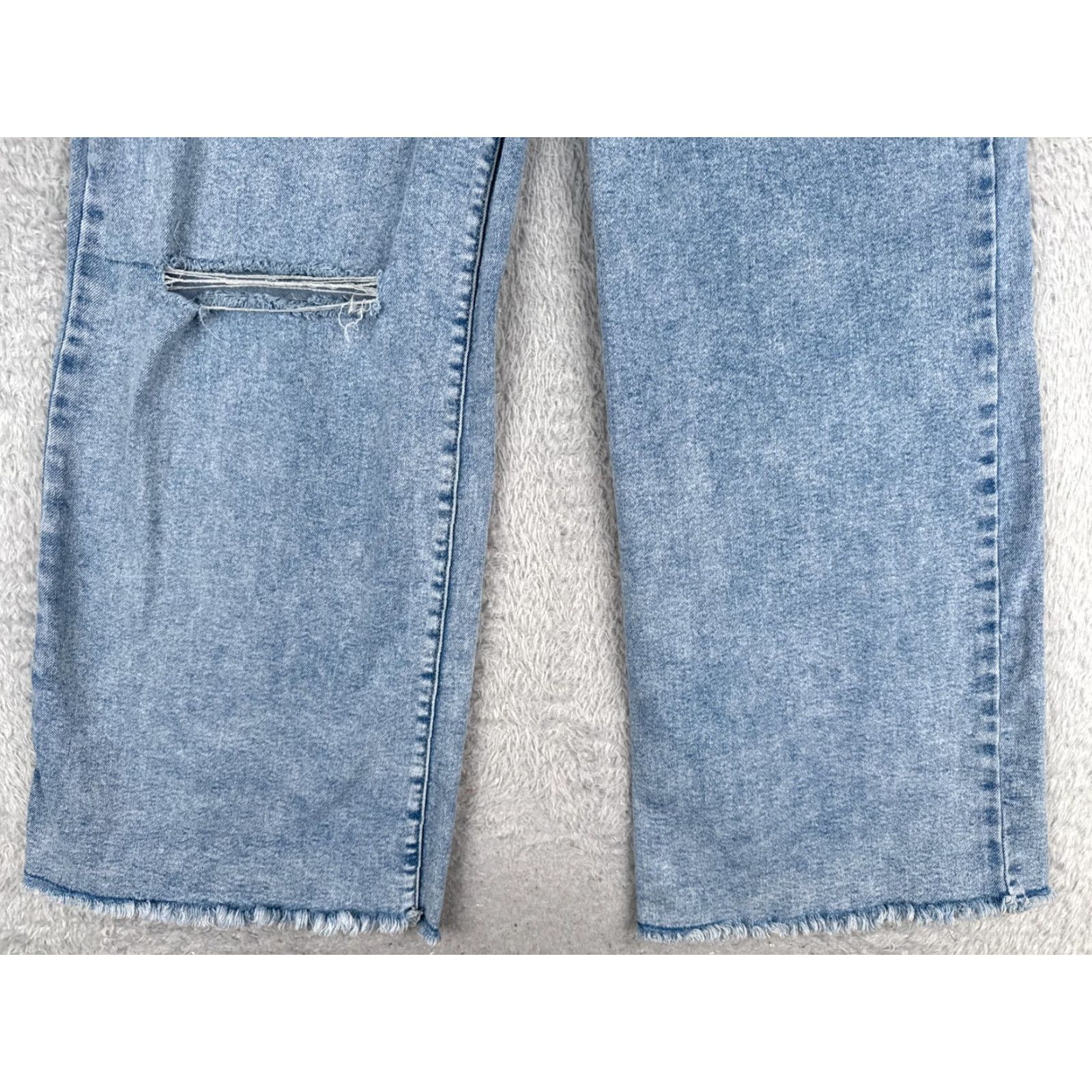 Zara Zara Womens Jeans 29 Blue Distressed Wide Leg High Rise Cotton Grunge 28x29 Size 29" - 2 Thumbnail