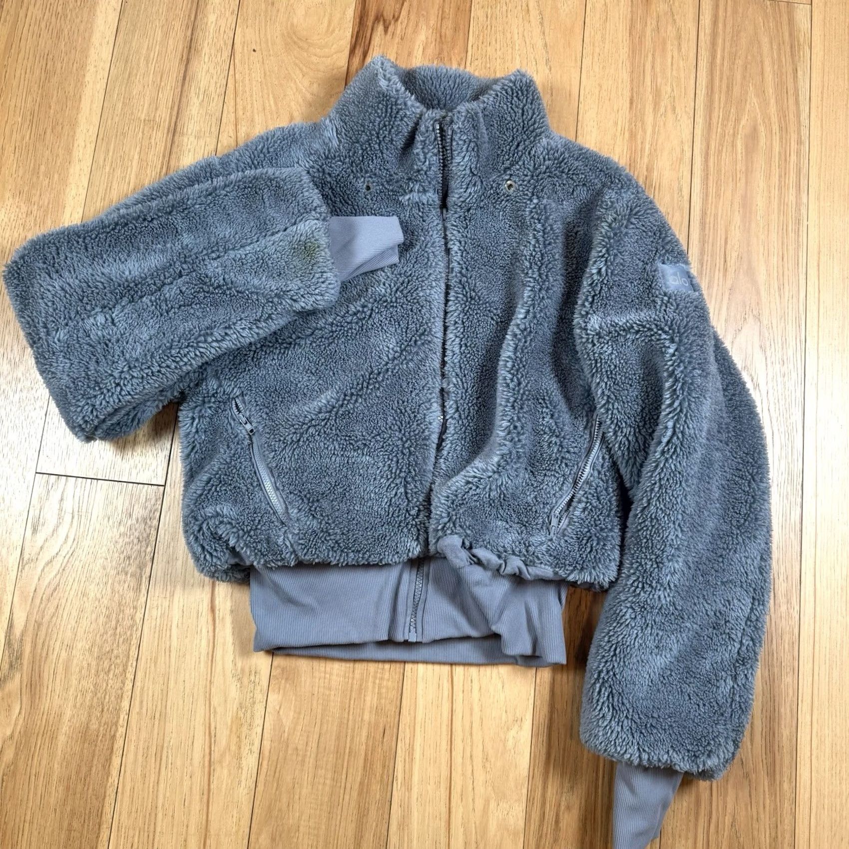 Alo ALO Yoga Sweatshirt Full Zip Women's Small Fleece Blue Size S / US 4 / IT 40 - 2 Thumbnail
