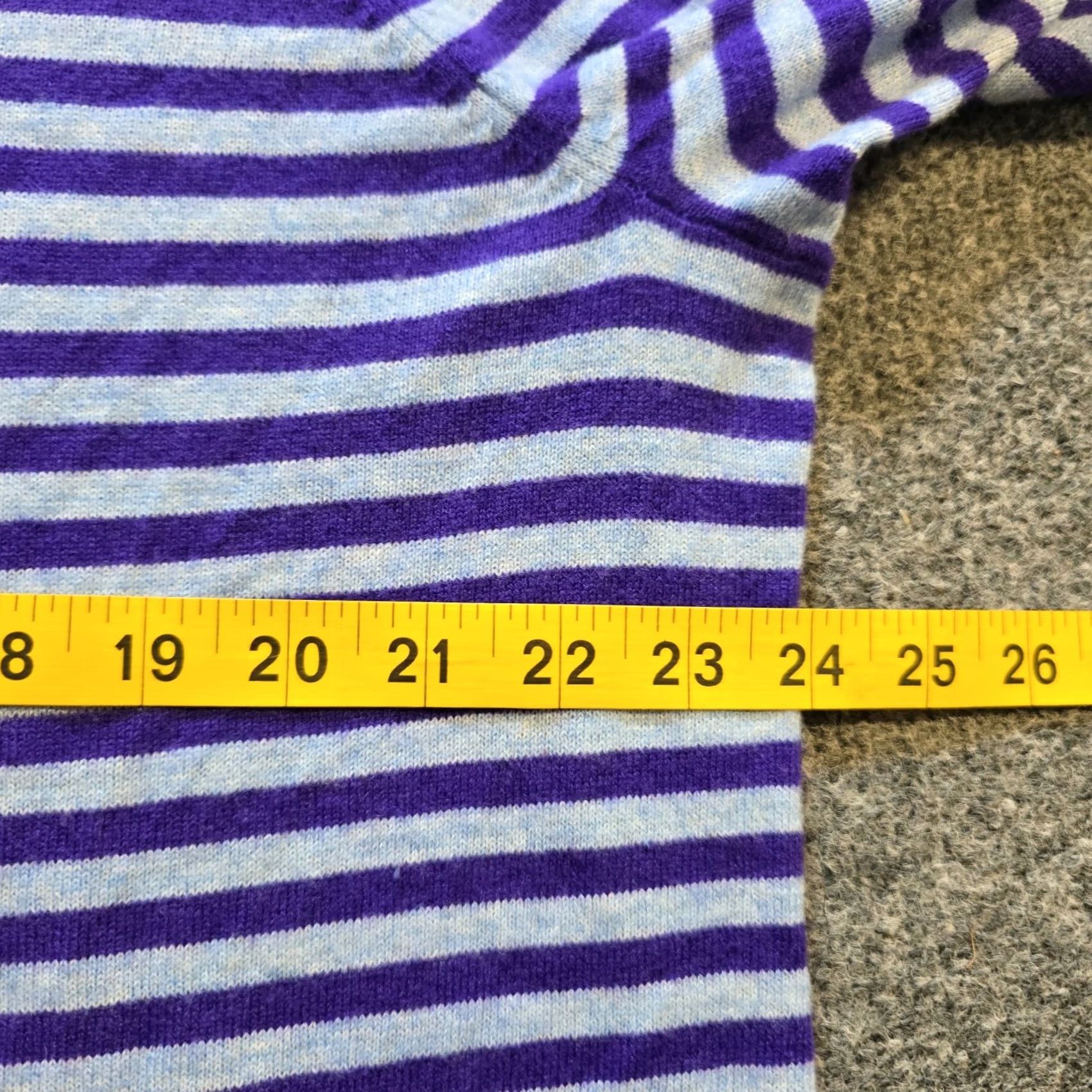 Talbots Talbots Sweater Womens 2X Purple Blue Striped Wool Blend Flare Sleeve Casual Size XXL / US 16-18 / IT 52-54 - 5 Thumbnail