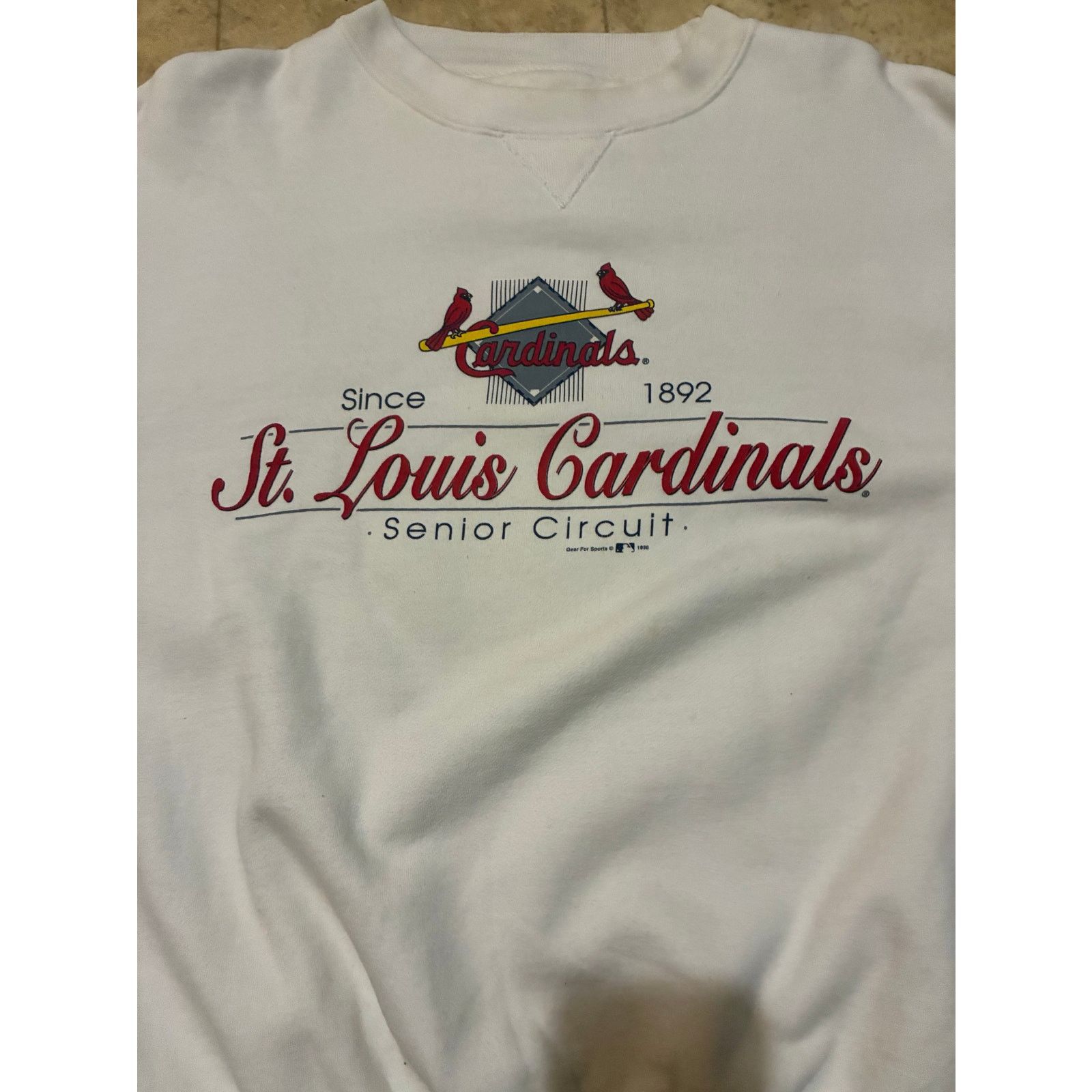 Gear for Sports Vintage 1996 St Louis Cardinals White Sweatshirt Gear Large Size US L / EU 52-54 / 3 - 3 Thumbnail