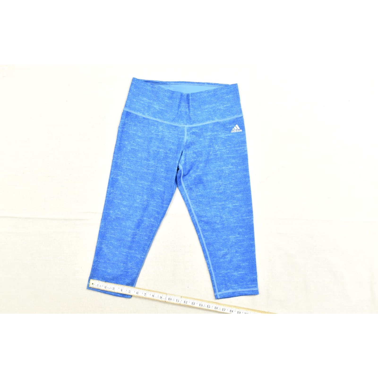Adidas adidas Climalite Cropped Leggings Women's M Blue Space Dye Pants Skinny Cropped Logo Summer Women Clothing Size 32" / US 10 / IT 46 - 5 Thumbnail