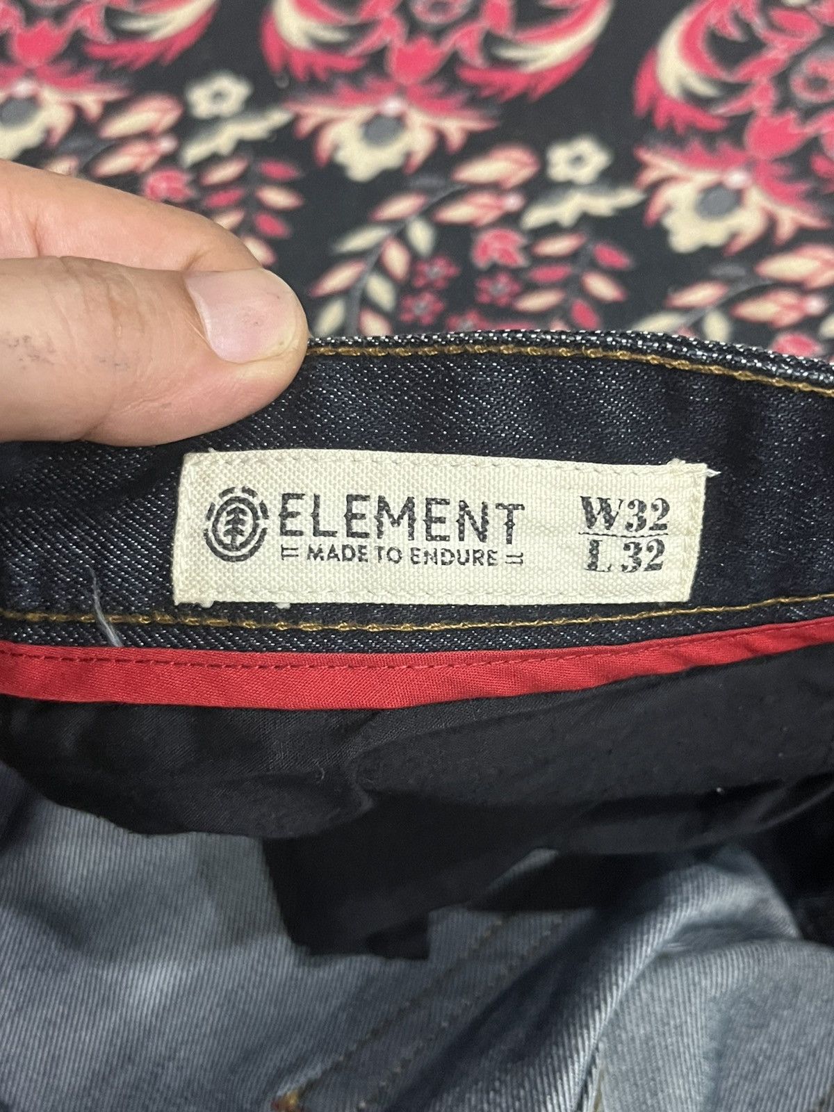 Element Vintage Element Dark Blue Washed Distress Straight Leg Jeans Size US 32 / EU 48 - 20 Thumbnail