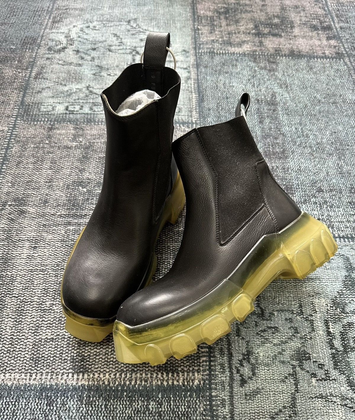 Rick Owens mainline transparent octopus sole Chelsea boots